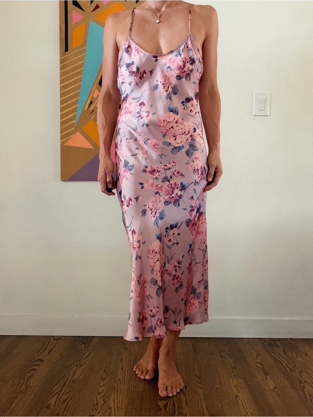 Free People Pink Floral Slip Dress